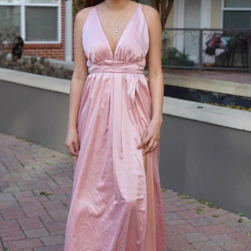 Pink Satin Gown